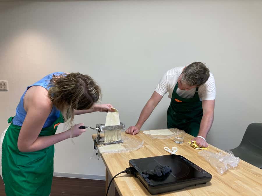 Osaka: Ramen and Gyoza Cooking Class in Dotonbori - From flour to noodles: kneading and cutting ramen like a pro