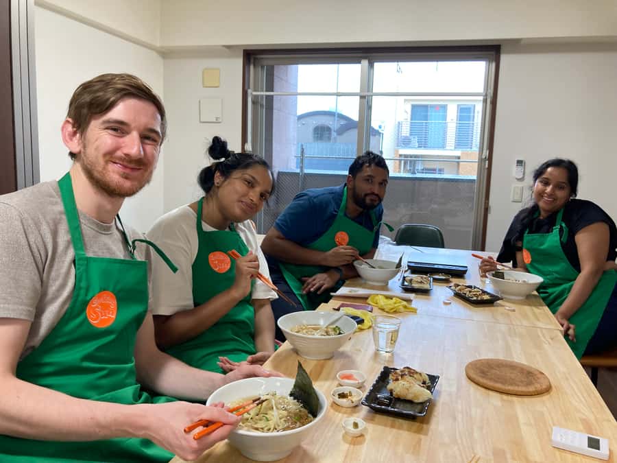 Osaka: Ramen and Gyoza Cooking Class in Dotonbori - Eating your ramen and gyoza: the best part is immediate feedback