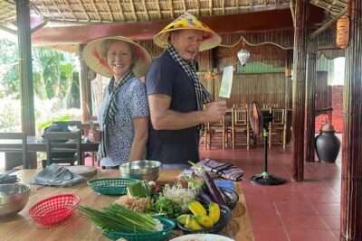 RICE PAPER Noodle Making Experience & Hoi An Cooking Class Class - Boat through coconut palms, then basket-boat crab catching