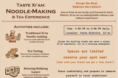 Xi'an Noodle Making and Tea Tasting Experience - The calligraphy lesson: learning the 56-stroke Biang character